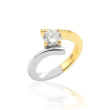 Midyat Nurtaş 201022855 Kristal Kesim Gold Kaplama 925 Ayar Tektaş Gümüş Yüzük
