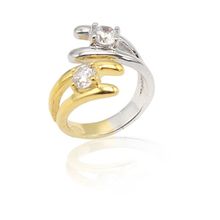 Midyat Nurtaş 201022859 Kristal Kesim Gold Kaplama 925 Ayar Zirkon Gümüş Yüzük