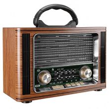 Mikado Mdr-123BT Ahşap Usb- Tf Destekli Bluetooth Fm-Am-Sw 3 Band Klasik Radyo