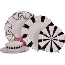 Mikasa Moor Black and White 33 Parça Yemek Takımı