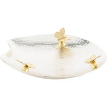 Mikasa Moor Silver Dövme Kelebek Figürlü Çelik 21 cm Gümüş Dekoratif Tabak