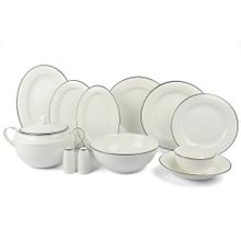 Mikasa Moor Stripe Silver 74 Parça 12 Kişilik Yemek Takımı