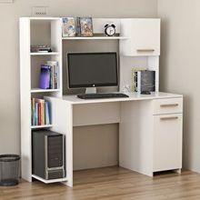 Minar Mobilya Merry Modern Raflı Dolaplı Beyaz Çalışma Masası