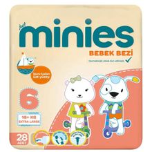 Minies No:6 XLarge 28 Adet Bebek Bezi