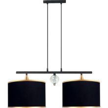 Minimal Lambent Line Crystal Plafonyer Kumaş Siyah Avize