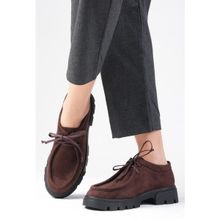 Mio Gusto Hope Kahverengi Kalın Tabanlı Kadın Loafer Ayakkabı