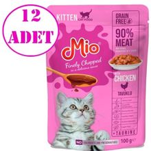 Mio Tavuk Etli 12x100 gr Yaş Yavru Kedi Maması