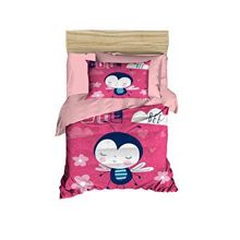 Mira Home Cute Bee Pink Dijital Baskılı 3D Pamuklu Yenidoğan Bebek Nevresim Takımı