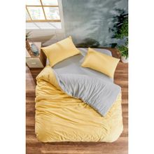 Mira Home Four Season Hardal Gri Pamuklu Çift Kişilik Lastikli Çarşaflı Nevresim Takımı