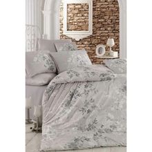 Mira Home Gümüş Çiçek Pamuklu Çift Kişilik Nevresim Takımı