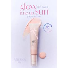 MISSHA Pürüzsüzleştirici Aydınlatıcı Ton Eşitleyici Güneş Kremi Glow Skin Tinted Tone-Up Sun SPF50+ Pa++++