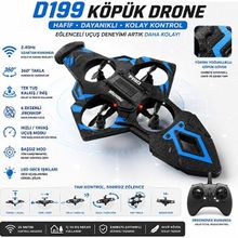 MMctech D199 Uzaktan Kumandalı Uçak, Dayanıklı Köpük Gövde, 2.4 Ghz, 360° Dönebilen (2 Bataryalı)