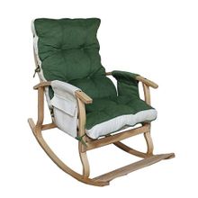 Mobil Deco 00036000335011 Yeşil Füme Padişah Lüx Ahşap Çift Minderli Çift Cepli Sallanan Sandalye