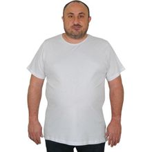 Moc Grande 11100 Büyük Beden Basic Beyaz Erkek T-shirt