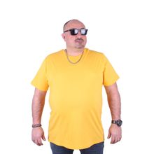 Moc Grande 11100 Büyük Beden Basic Sarı Erkek T-shirt