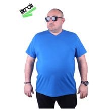 Moc Grande 11160 Büyük Beden Saks Erkek T-shirt