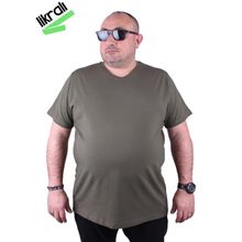 Moc Grande 11170 Büyük Beden Basic Haki Erkek T-shirt