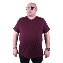 Moc Grande 11170 Büyük Beden Basic Mürdüm Erkek T-shirt