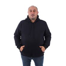 Moc Grande 11700 Siyah Büyük Beden Basic Kapüşonlu Erkek Sweatshirt