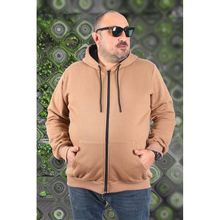 Moc Grande 11701 Sütlü Kahve 3 İp Kapüşonlu Erkek Sweatshirt