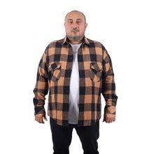 Moc Grande 22214 Kahverengi Çift Cep Kapaklı Dama Desenli Oduncu Erkek Gömlek