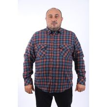 Moc Grande 22217 Petrol Çift Cep Kapaklı Small Plaid Oduncu Erkek Gömlek