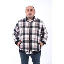 Moc Grande 22219 Gri Büyük Beden Dik Yaka Oduncu Erkek Sweatshirt