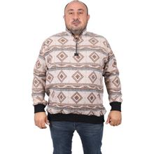 Moc Grande 22220 Kahverengi Oduncu Polo Yaka Fermuarlı Erkek Sweatshirt