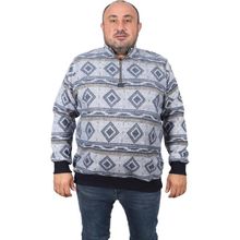 Moc Grande 22220 Lacivert Oduncu Polo Yaka Fermuarlı Erkek Sweatshirt