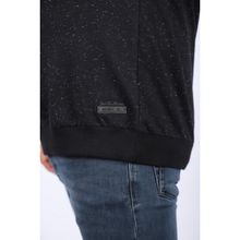 Moc Grande 22703 Siyah Büyük Beden Bisiklet Yaka Deri Arma Erkek Sweatshirt