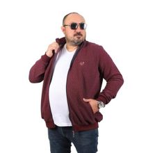 Moc Grande 22716 Impact Bordo Büyük Beden Fermuarlı Hırka