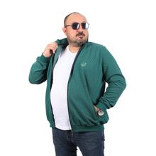 Moc Grande 22716 Impact Nefti Yeşili Büyük Beden Fermuarlı Hırka