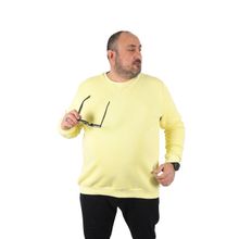 Moc Grande 22742 Sarı Büyük Beden V Design Erkek Sweatshirt