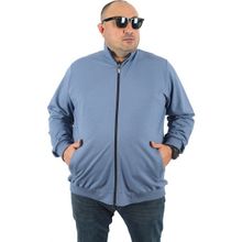 Moc Grande 22750 Mavi Büyük Beden Basic Mevsimlik Fermuarlı Erkek Sweatshirt