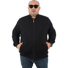 Moc Grande 22750 Siyah Büyük Beden Basic Mevsimlik Fermuarlı Erkek Sweatshirt