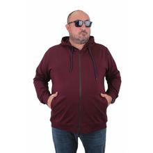 Moc Grande 22751 Mürdüm Kapüşonlu Fermuarlı Erkek Sweatshirt