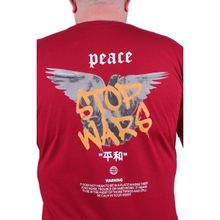 Moc Grande 23100 Peace Büyük Beden Bordo Erkek T-shirt