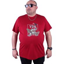 Moc Grande 23114 Tropical Büyük Beden Bordo Erkek T-shirt