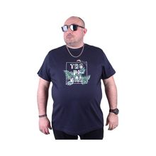 Moc Grande 23114 Tropical Büyük Beden Lacivert Erkek T-shirt