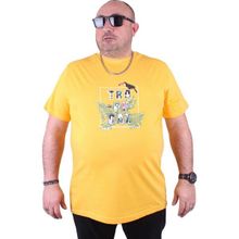 Moc Grande 23114 Tropical Büyük Beden Sarı Erkek T-shirt
