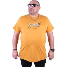 Moc Grande 23123 Space Büyük Beden Hardal Erkek T-shirt