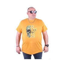 Moc Grande 23126 No Gain Büyük Beden Hardal Erkek T-shirt