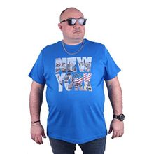 Moc Grande 23129 New York Büyük Beden Saks Erkek T-shirt
