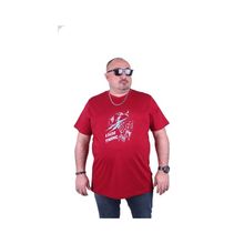 Moc Grande 23132 Lightning Büyük Beden Bordo Erkek T-shirt