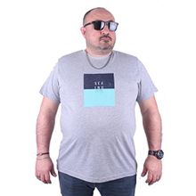 Moc Grande 23136 Seaing Büyük Beden Gri Melanj Erkek T-shirt