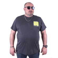 Moc Grande 23137 Outside Büyük Beden Antrasit Melanj Erkek T-shirt