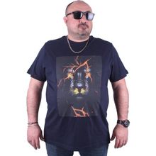 Moc Grande 23138 Lion Büyük Beden Lacivert Erkek T-shirt