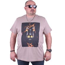 Moc Grande 23138 Lion Büyük Beden Toprak Erkek T-shirt