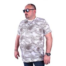 Moc Grande 23148 Palm Leaf Büyük Beden Beyaz Erkek T-shirt
