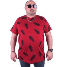 Moc Grande 23149 Feather Büyük Beden Bordo Erkek T-shirt